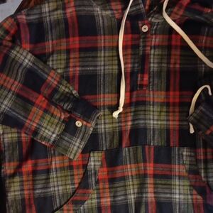 Plaid Hooded Women's Shirt